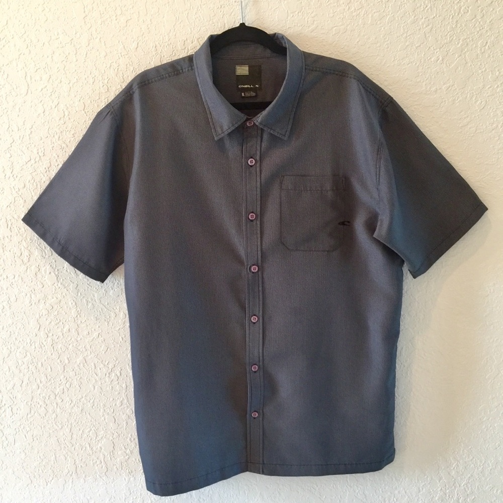 O’Neill Gray Short Sleeve Button Front (XL)
